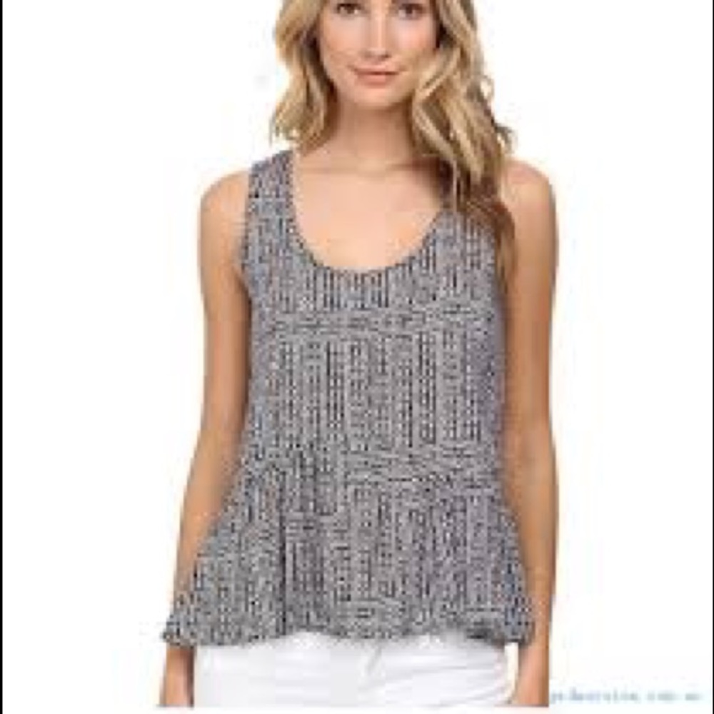 BCBGeneration tank top with asymmetrical ruffle